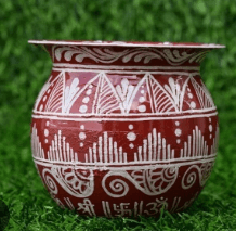 Traditional Aipan Kalash with Om & Swastik